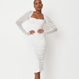 NWT white long sleeve midi dress